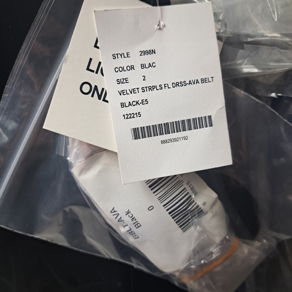 Dessy 2998....Full Length, Strapless, Velvet Gown Dress...Black...Size 0...NWT - Picture 7 of 7